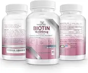 Biotin 10,000mcg - Hair Vitamin B7 - Promotes Healthy Skin Nails and Hair - Biotin for Women