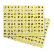 15 Pcs Round Number Sticker 0.8", Round Number Decal Labels 1 to 100, Yellow