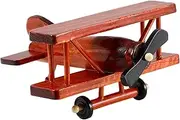 Ipetboom Wooden Vintage Airplane Model Decor Creative Desktop Plane Ornament Retro Wood Craft Plane Adornment for Home Decoration Chic and Rustic Style