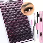 DIY Lash Extension Kit W/ 288 D Curl 10-18Mm Clusters, Bond & Tweezers