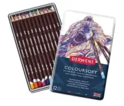 Derwent Coloursoft Pencils - Tin Set of 12 Colours