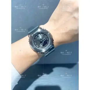 CASIO卡西歐 G-SHOCK 玩美時尚 黑灰 金屬錶殼 八角形錶殼 GM-S2100B-8A_40.4mm