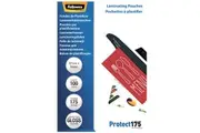 Fellowes Laminating Pouch Gloss 175 Micron 67x99mm ID Size Clear Pack 100