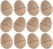 HOMOCONO Easter Egg Decorations 12pcs Bulk Unpainted Paper Eggs DIY Craft for Teens Unfinished Easter Baskets Filler