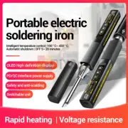 96W Thermostatic Smart Soldering Iron Adjustable Temperature ℃/°F PD/QC Type C