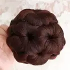 Nine Flowers Hair Curly Chignon Fake Hair Bun Bride Hairpiece Flower Ring Bun