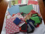Lot Handmade pages various sized mulberry paper glitter embossed stitched
