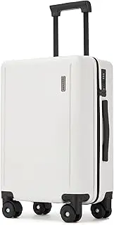 [Ruausine] Cabin Size Carry on Suitcase with 4 Wheels, 20 Inch Carry on Luggage with Spinner Wheels, Hard Shell Small Rolling Carry-on Suitcae with TSA Approved for Travel, White, 20 inch, Carry on