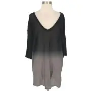 Lane Bryant Ombre Black to Grey Comfy Tunic Mini Dress Plus Size 26 28 4X New