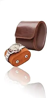 Honwor Luxury Leather Watch Storage Box Travel Single Watch Case by 1 Watch Case for Men Watch Organizer For Storage & Display Perfect for Anniversary and Birthday Gifts