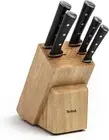 Tefal Ice Force 6 Piece Knife Block Set Wood Oak