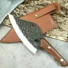 Full Tang Boning Knife Stainless Steel Wood Handle Chef Hammered Slicing Fish 7"