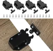 4Pack Push Latches for Cabinets, Push to Open Catch Lock,Safe Rebound Self-Locki