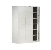 18 Door Metal Locker Office Storage Cabinet Steel School Lockable Light Grey