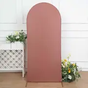 6 ft TERRACOTTA Matte Fitted Spandex Round Top Arch Backdrop STAND COVER Party
