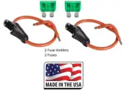 (2) 12 GAUGE ATC FUSE HOLDER IN-LINE WITH (2) 30 AMP FUSE Made in USA