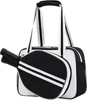 [SPOENGRU] Crossbody Pickleball Bag, Pickleball Paddle Shoulder Bag, Large Pickleball Tote Bag with Zipper & Adjustable Shoulder Strap for Pickleball Racquet, Sport Tote for Women Men
