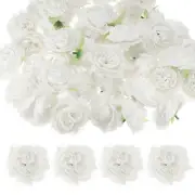 40-Pack Artificial Flower Heads, 3.15" Silk Faux Peony Fake Peonies [White]