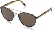 PRADA LETTERING LOGO SPR 62TS Blue And Silver/Brown (KI8-8C1) Sunglasses
