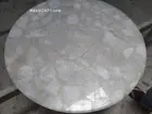30" White Quartz Coffee Round Table / Quartz Stones Dining Table Top Home Decor