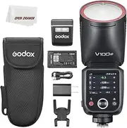 Godox V100C Flash V100-C Round Head Touch Screen Flash, 100Ws Global Shutter Flash Sync 1/80000, 1/8000 HSS, Built-in Lithium Battery, 10 Level LED Modeling Lamp, for Canon Camera (Godox V100C)