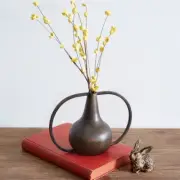 Fashioned Short Tangier Stem Vase Antique Bronze Finish