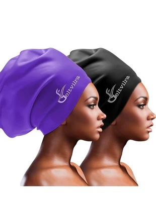 2- Extra Large Swim Cap for Braids , Long Hair and Dreadlocks, Swimming/ Pool