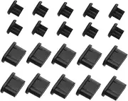LIGIGWASH 10Pairs Type C and Earphone Dust Plugs Black Soft and Easy to Install Protects Ports Liquid and Grime Compatible with Phones and Laptops