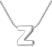 [Candyfancy] Initial Necklace 925 Sterling Silver Alphabet Personalized A-Z Letter Pendant Necklace for Women Girls