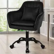 ALFORDSON Velvet Office Chair Fabric Armchair Computer Swivel Adult Kids Black