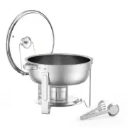 Qt 4 Pack Round Chafing Dish Buffet Set Full-Size Pan Stainless Steel