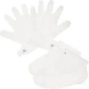 Beatifufu 2pcs Exfoliating Hand Foot Mask Whitening Gloves Moisturizing Spa Mask Cuticle Remover Soft Breathable