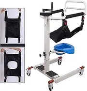 Steel Transport Wheelchair, Patient Transfer Lift Chair, ​patient Transfer Chair with 180° Split Seat, Patient Transfer Chair Wheelchair Lift Aid, Patient Lift for Home