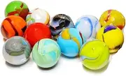 Set of 12 Glass Shooter Marbles - 7/8-Inch (22mm) Size - Games for Kids and Adults - Fun Colored Marbles for Decorations, Centerpieces - Bulk Pack