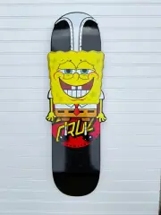 SpongeBob SquarePants X Santa Cruz Hangin Out WEDGIE SHAPED Skateboard Deck NEW!