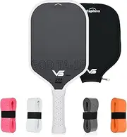 Vispinvo Pickleball Paddle Carbon Fiber USAPA Approved, 16MM T700 Thermoformed Pickleball Paddle with Polypropylene Honeycomb Core, Foam Injected Edges Designed for Ultimate Spin & Consistency(White)