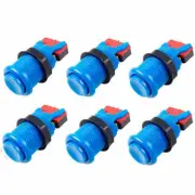 6 X Arcade game HAPP Style Push Button Blue with Microswitch For JAMMA MAME DIY