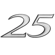 Rinker Boat Raised Decal 2190201 | 25 Silver Black 6 1/2 x 2 3/8 Inch