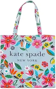 [Kate Spade New York] Cute Canvas Tote Bag for Women, Canvas Beach Bag, Book Tote with Pocket, Safari Floral, Safari Floral, Small, Tote