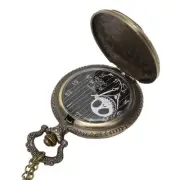 Quartz Pocket Watch Stylish Vintage Skull Pattern Practical Pocket Watch Wit HR6