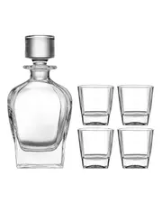 Quinn 5-Piece Whisky Glass Set - 1 Decanter and 4 Whisky Glass