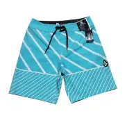 Volcom Big Boys Size 27 (XL/14) Aqua Blue Quarta Mod-Tech Swim Board Short NWT