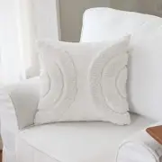 18x18 Inches Arches Tufted Chenille Throw Pillow Cover, Boho Modern White Arc