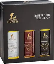 TruffleHunter - English, Black & White Truffle Oil Set - Extra Virgin Olive Oil & Cold-Pressed Rapeseed Oil - 100ml x 3