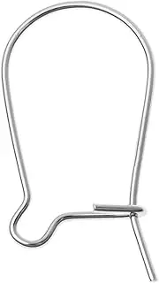 Sterling Silver Earwie Earring Hooks Drop Ear Wire Connector Beads for Dangle Earrings Jewelry Making Findings Supplies, Silver, Silver, 20mm (0.8 inch)