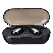 [bluetooth 5.0] TWS4 Wireless Earphone Noise Cancelling Stereo Bilateral Calls Headphone with Charging Box BLACK COLOR