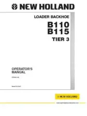 New Holland B110, B115 Tier 3 Loader Backhoe Operators Manual PDF/USB