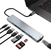 Bakeey PB-C7366 8-in-1 USB-C Hub Docking Station Adapter With 4K HDMI HD Display / 87W USB-C PD3.0 Power Delivery / USB-