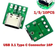 PCB Board Adapter Type C USB Connector 16Pin Socket For Data Line Cable Transfer