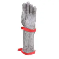 在飛比找Yahoo!奇摩拍賣優惠-加長款5級不銹鋼鋼絲手套 裁剪安全防護手套防割手套廠家